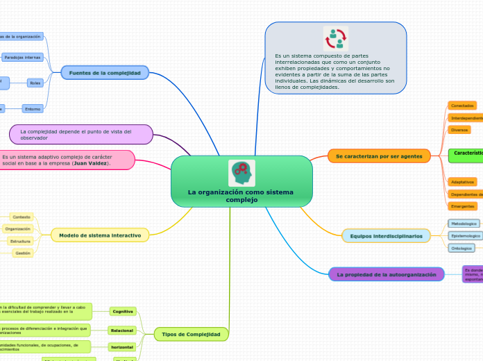 La Organización Como Sistema Complejo Mind Map 3340